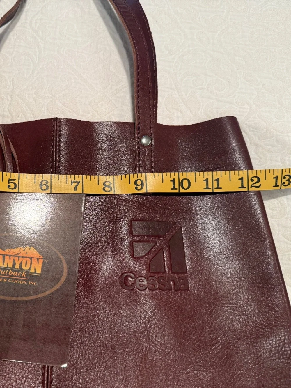 Cessna Leather Tote, by Canyon Outback, New and Never Worn